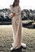 Vintage A line Lace Long Sleeves Backless Beach Wedding Dresses with Appliques OW0018