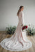 Charming A line Long Sleeve Ivory Lace Wedding Dresses, Round Neck Bridal Dresses OW0088
