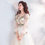 Pretty A Line Long Sleeves Tulle Appliques  Prom Dresses With Flowers PDG69