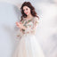 Pretty A Line Long Sleeves Tulle Appliques  Prom Dresses With Flowers PDG69