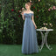 A Line Off the Shoulder Chiffon Blue Prom Dress, Long Bridesmaid Dresses PDQ82