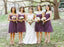 Simple Sweetheart Chiffon Purple Short Pleats Bridesmaid Dress PDG66