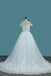 New Arrival Off The Shoulder A Line Wedding Dresses Tulle With Applique Sweep Train PDE71