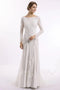 Elegant Lace Bridal Dress, Long Sleeves Backless Beach Wedding Dresses PDN91
