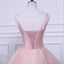 Pink A Line Tulle Spaghetti Straps Homecoming Dresses With Appliques PDN54