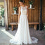 Elegant A-Line Round Neck Chiffon with Lace,Beach Boho Wedding Dresses PPD88
