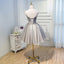 A Line Sweetheart Tulle Black Short Homecoming Dress With Flowers PDN46