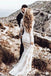 Vintage Long Sleeve Mermaid Lace Applique Wedding Dresses PDN93