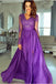 A-line V neck Long Sleeves Prom Dresses Lace Appliques Formal Gowns PDR73