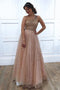 A-line One Shoulder Sparkly Long Sequins Prom Dresses Evening Dresses PDR62