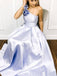 A-line One Shoulder Satin Long Prom Dress With Flowers Evening Dresses PDR60