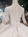 Elegant Scoop Ball Gown Wedding Dresses, 3/4 Sleeves Wedding Gown PDJ97