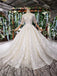 Lace Half Sleeves Ball Gown Wedding Dresses, Fashion Beading Big Wedding Gown PDK3