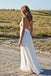Rustic A line Spaghetti Straps Wedding Gowns, V Neck Chiffon Boho Bridal Dress with Lace OW0075