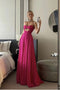 New Arrivals A Line Hot Pink Chiffon Spaghetti Straps Prom Dress, Sleeveless Party Dress OM0333