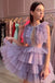 Cute A line Tulle Tiered Lilac Short Prom Dresses, Graduation Party Dress OMH0193