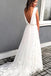 Unique A line Chiffon Ivory Hand Made Flowers Backless Boho Wedding Dresses OW0047