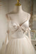 A Line Tulle Ivory Spaghetti Straps V Neck Tulle Short Prom Dress, Homecoming Dresses OMH0126