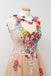 A-line Sleeveless Open Back Appliques Tulle Long Prom Dress Flowers PDE81