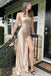 Simple Mermaid Spaghetti Straps Sweetheart Prom Dresses With Slit, Evening Dress OM0366