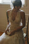 Elegant Deep V Neck  Ivory Lace Wedding Gowns Cheap Bridal Dresses PDP92