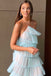 Elegant Halter Tulle Blue Prom Dress With Layers, Long Formal Evening Dresses OM0060