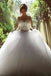 Stunning Long Sleeves Tulle Ball Gown Beaded Wedding Dress PDH69