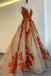 Charming A Line Long Appliques Prom Dress with Beading PDK66