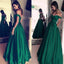 A Line Off The Shoulder Simple Green Long Cheap Prom Dresses With Pockets PDH21