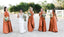 A Line Halter Orange Cheap Long Bridesmaid Dresses PDG57
