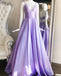 A-Line V-Neck Light Blue Spaghetti Straps Prom Dress with Pockets PDJ10