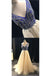A Line V Neck Beading Tulle Long Prom Dress, Party Dresses PDE84