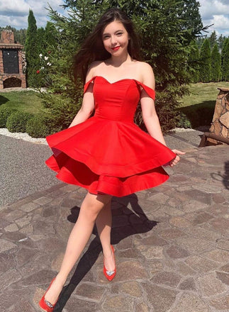 Cute Red Sweetheart Short Prom Dress,Homecoming Dress PDO66