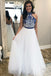 A Line Off White Halter Prom Dresses Cheap Long Formal Party Dress PDJ57