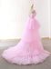 Elegant A Line Pink Spaghetti Straps Tulle Long Prom Dresses, Cheap Evening Dresses SK39