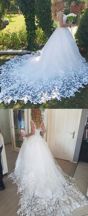 Ball Gown Tulle Wedding Dresses 2022, Romantic Bridal Dress With Appliques PDF57