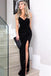 New Arrival Sexy Sleeveless Spaghetti Straps Black Prom Dress Bling Evening Gown PDI53