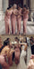 Beautiful Sheath Sleeveless Pink Long Bridesmaid Dress with Split PDG54