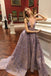 A Line Long Lace Appliqued See Through Cheap Prom Dress PDG92