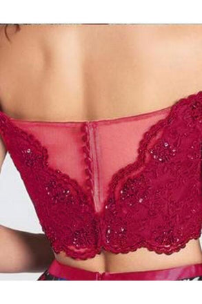 A Line Two Piece Red Off Shoulder Lace Applique Short Homecoming Dresses PPD38