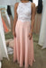 Halter Neck Beadings Blush Appliques Beaded Chiffon Prom Dresses PDS84