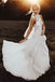 Unique A line Chiffon Halter Lace Long Beach Wedding Dresses, Bridal Gowns OW0045