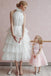 Affordable A line White Tiered High Neck Beach Wedding Dresses, Short Homecoming Dress OW0060