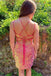 Glitter Hot Pink Sequins Straps Homecoming Dresses, Sleeveless Graduation Dress OMH0176