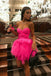Cute A line Strapless Sweetheart Strapless Short Mini Cocktail Dress, Homecoming Dress OMH0052