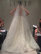 Sequins V-Neck Ivory Backless A-Line Sleeveless Elegant Plus Size Prom Wedding Dresses SK03