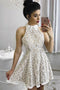 A-Line Lace Short Homecoming Dress, Sweet 16 Dresses PPD17