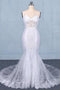 Mermaid Spaghetti Straps Lace Wedding Dress, Fashion Long Bridal Dresses PDQ17