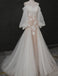 Elegant Mermaid White Long Sleeves Off the Shoulder Prom Dresses, Wedding Dresses OM0249