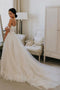 Gorgeous A Line Off the Shoulder Ivory Sweetheart Tulle Wedding Dresses With Lace OW0139